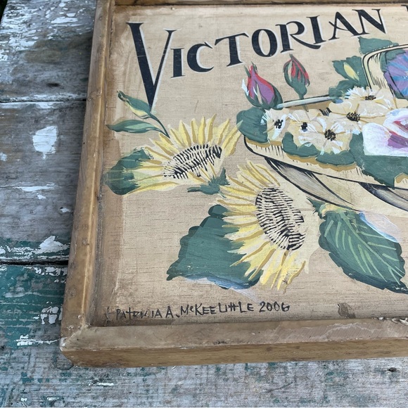 Vintage Victorian Rose Flower Shop Hand Painted Sign - Picture 5 of 10